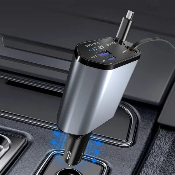 Cargador Múltiple Retráctil para Automóvil 4 en 1 - Image 2